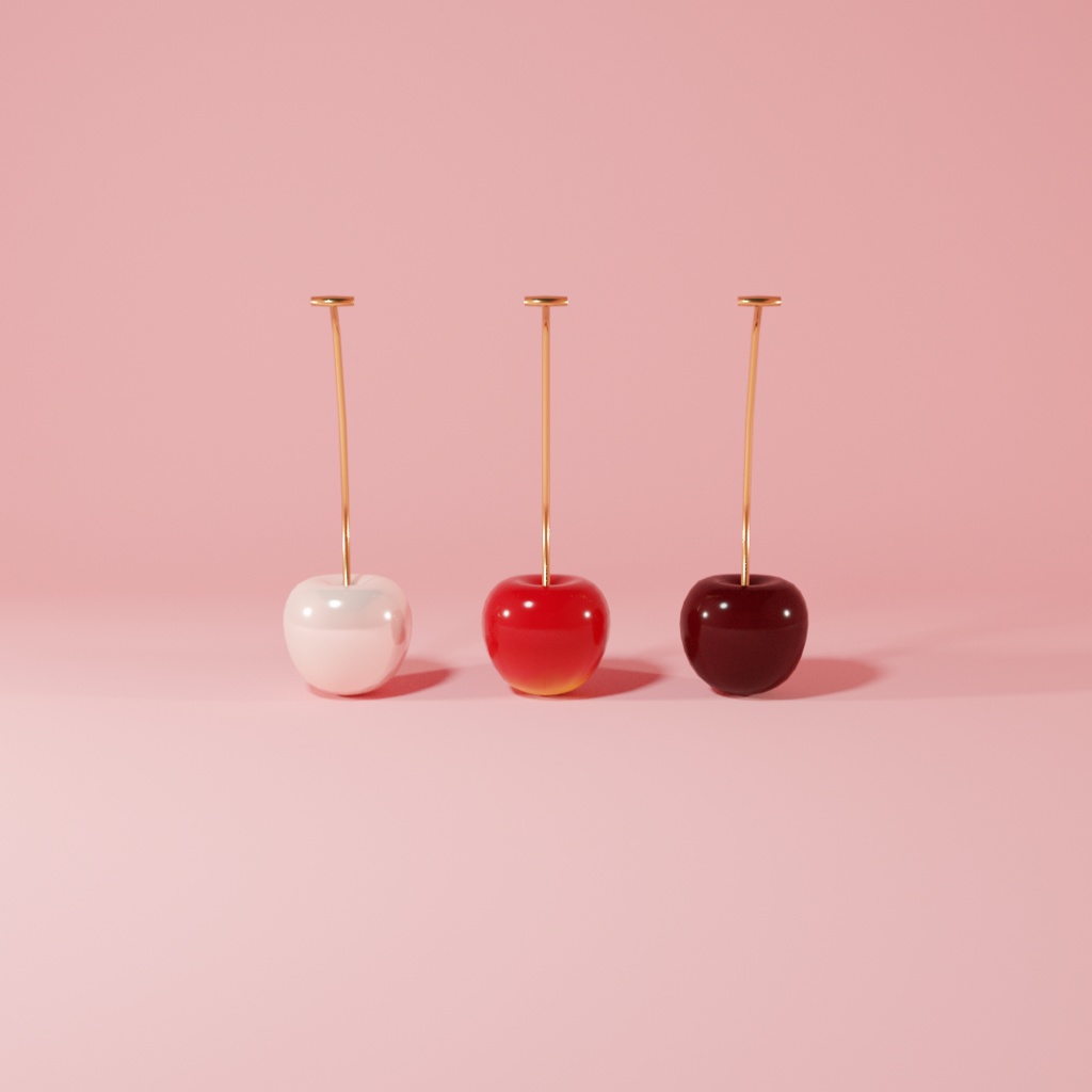 【VRChat用】cherry earings さくらんぼのピアス