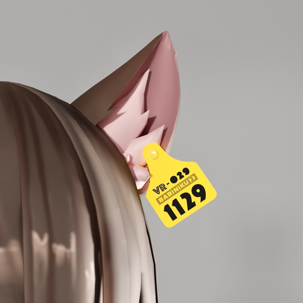 【VRChat用】cow earings バ美肉ピアス