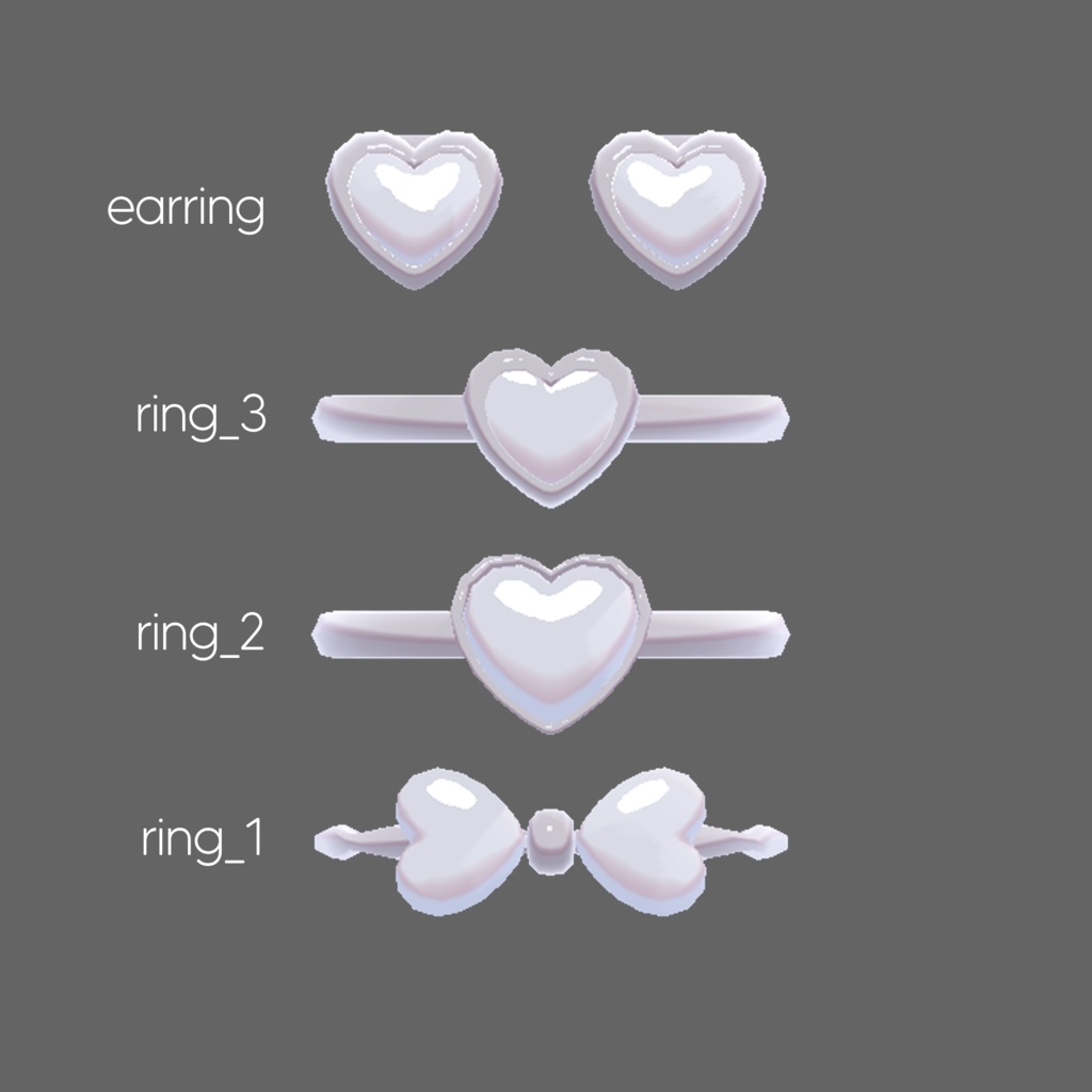 【VRChat用】pure white rings 純白の指輪