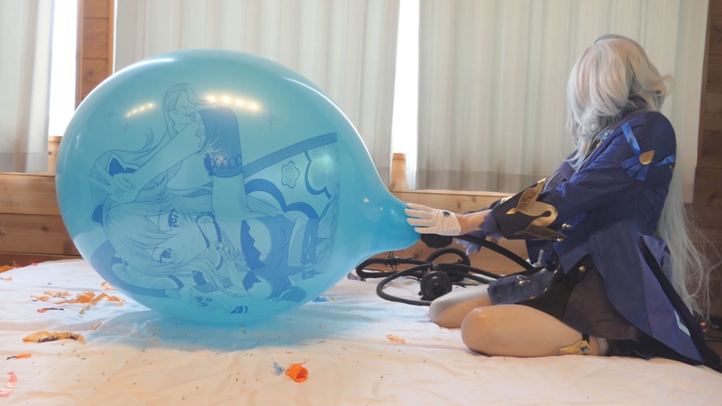 24インチイラスト風船連続割り4連発