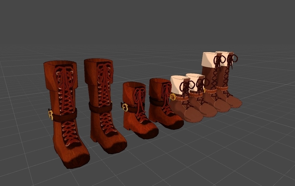 ブーツ詰め合わせver2(スキニング済み)