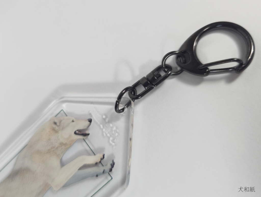 【訳あり100円引き】オオカミ解剖図風キーホルダー【一枚ver】