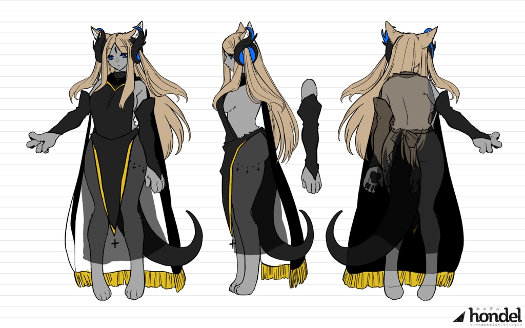 キャラデザ用素体三面図8種