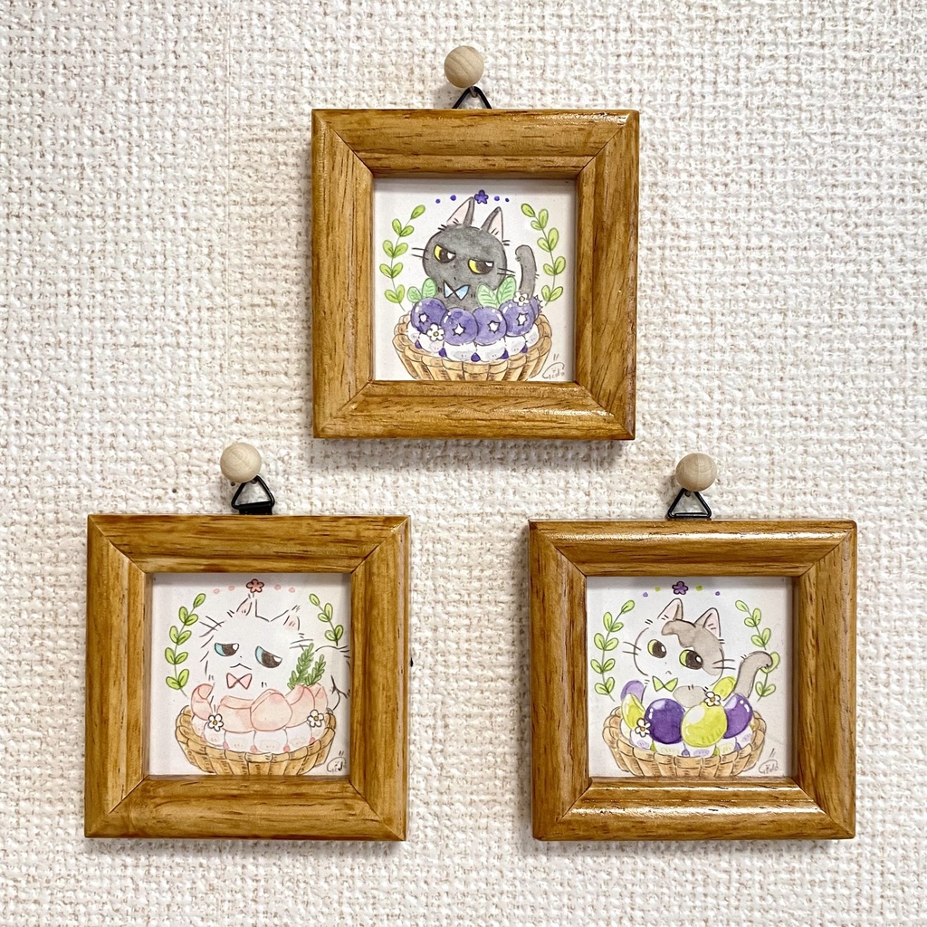 ネコたちのタルト【ミニ原画】