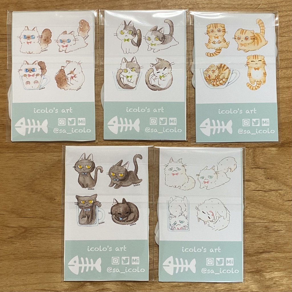 ねこのクリアシールセット