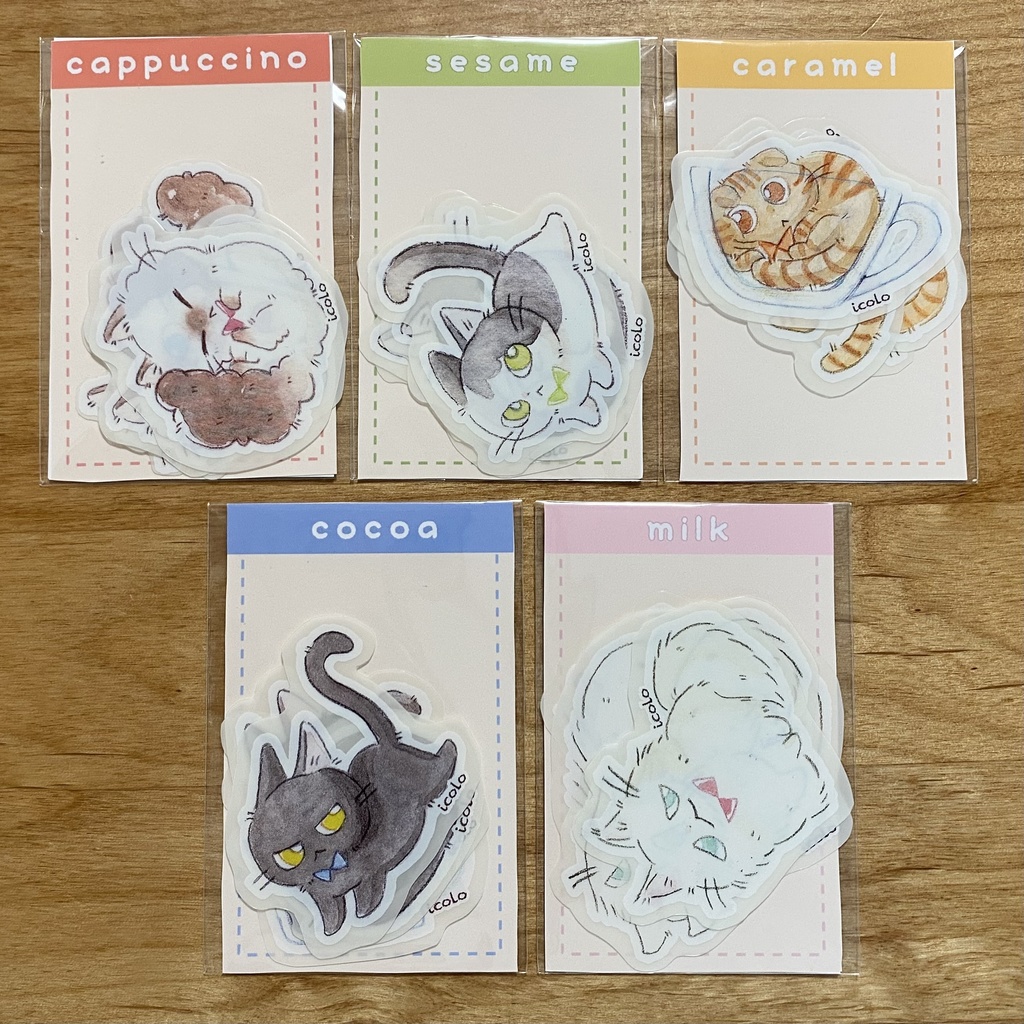 ねこのクリアシールセット