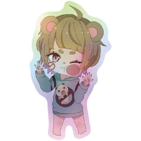 あぶくまちゃん描き下ろし　ホログラムステッカー
