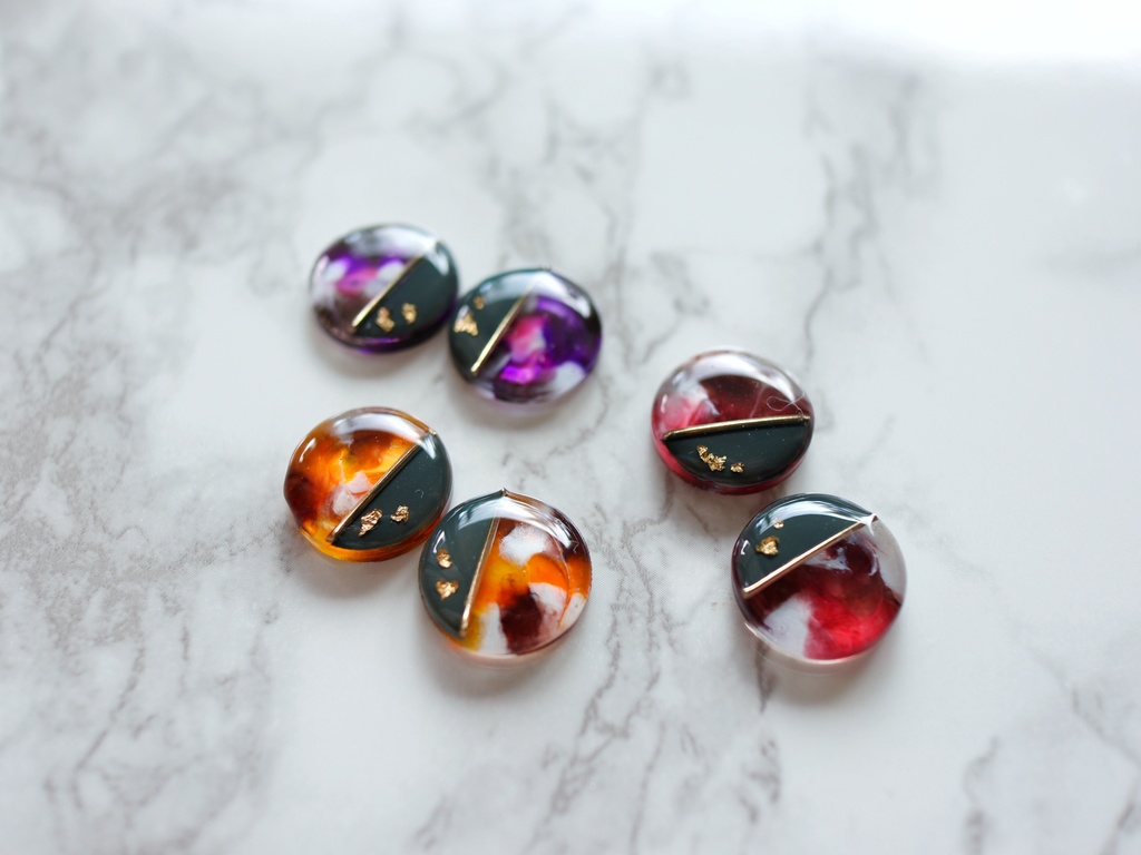 秋色マーブル〇バーガンディレッド〇(ピアス・ノンホールピアス)