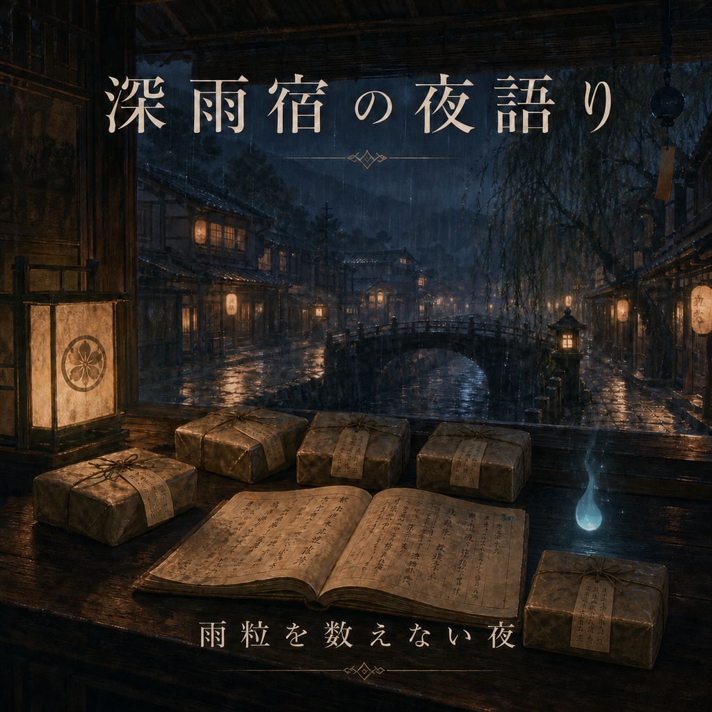 【全年齢・睡眠前の朗読】深雨宿の夜語り 01 雨粒を数えない夜|和風幻想・雨音