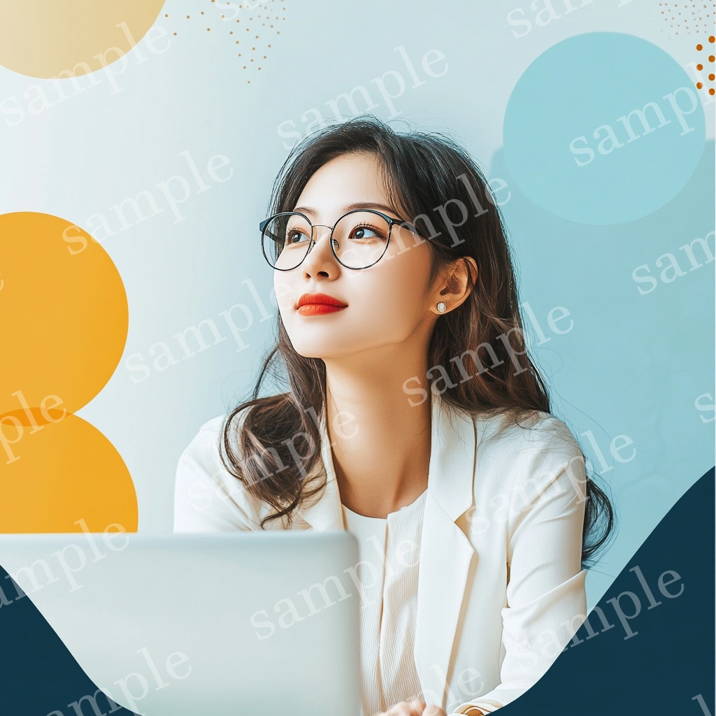 【人物あり|パソコン×女性】フェミニン素材5枚セット Vol.1