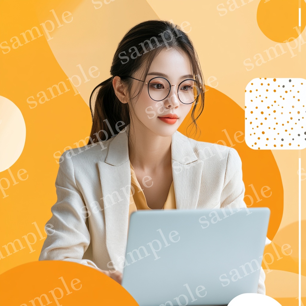 【人物あり|パソコン×女性】フェミニン素材5枚セット Vol.1