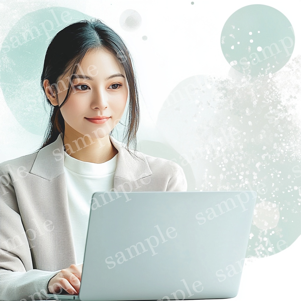 【人物あり|パソコン×女性】フェミニン素材5枚セット Vol.1