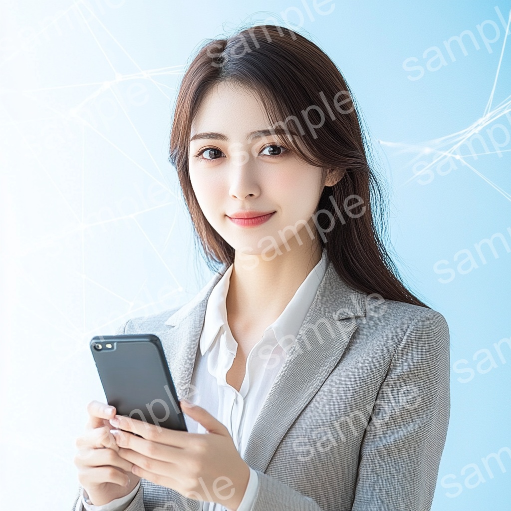 【人物あり|スマホ×女性】上品フェミニンなビジュアル素材5枚セット Vol.4