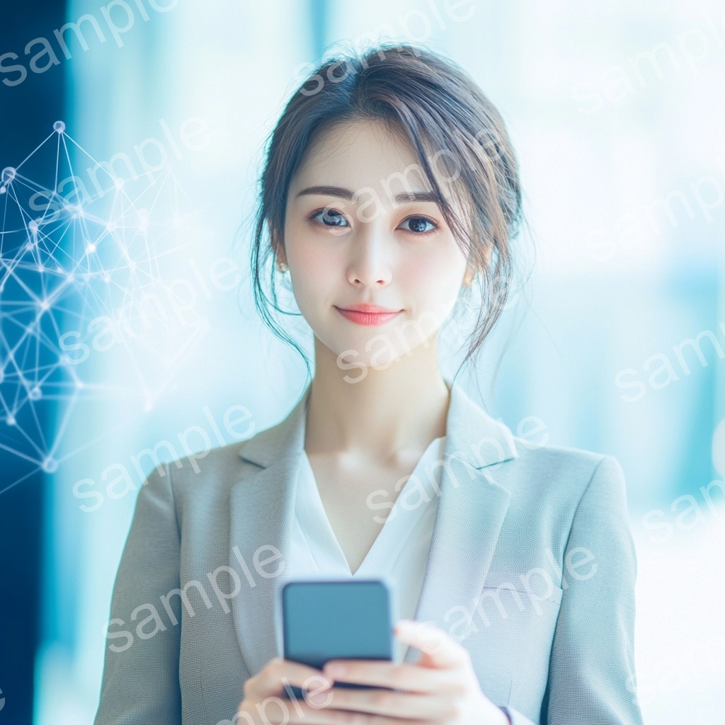 【人物あり|スマホ×女性】上品フェミニンなビジュアル素材5枚セット Vol.4