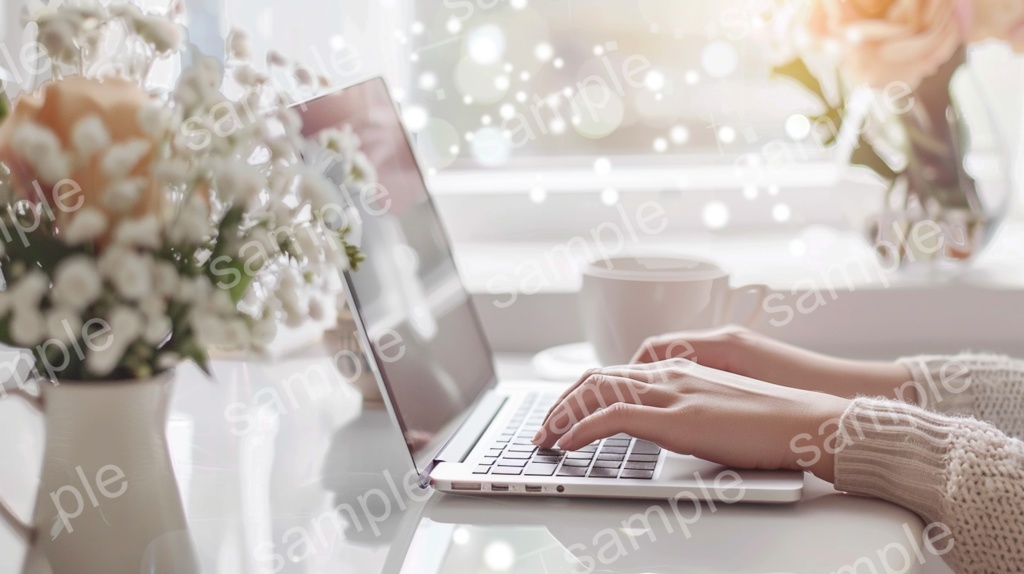 【人物あり|スマホ×ビジネス女性】自然な光彩が映えるフェミニン素材セット Vol.7