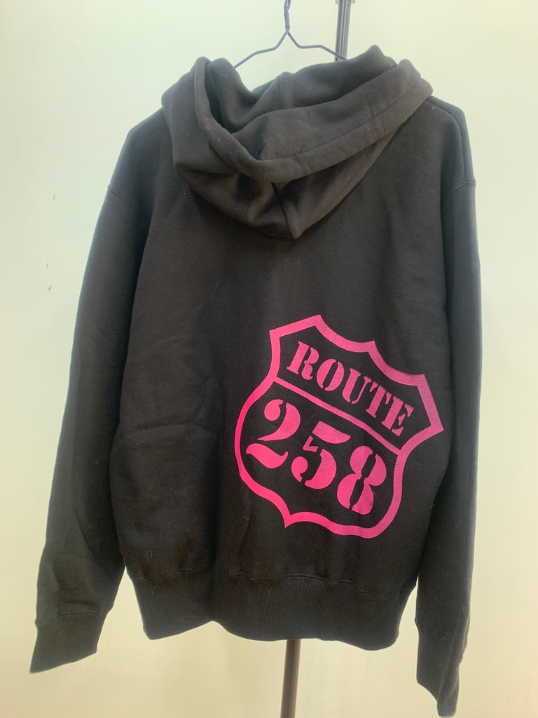 Route258ロゴパーカー(パイル生地か裏起毛、ロゴの色も変更可能)