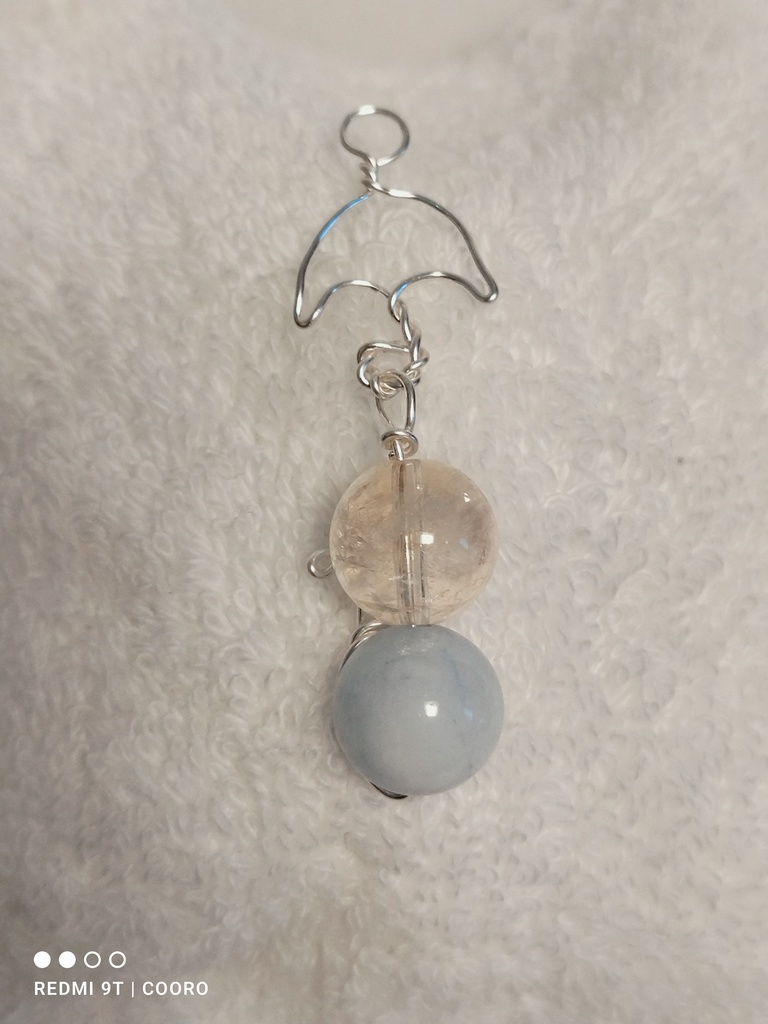 クリ蒼イメージ 傘と天然石のチャーム