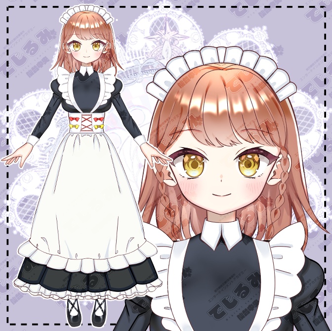 【メイドさん】パーツ分けPSD全身立ち絵
