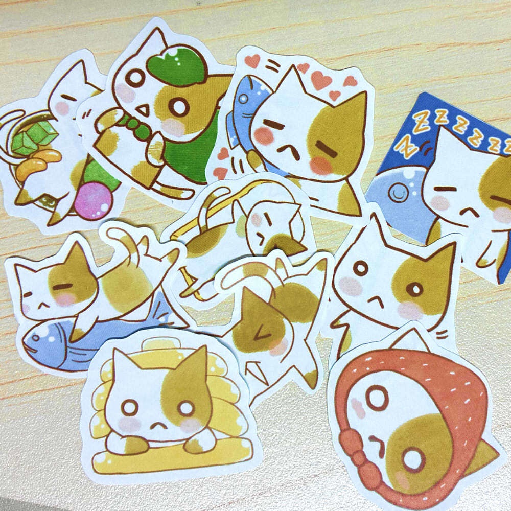 【送料込み】ゆるねこさん【フレークシール】