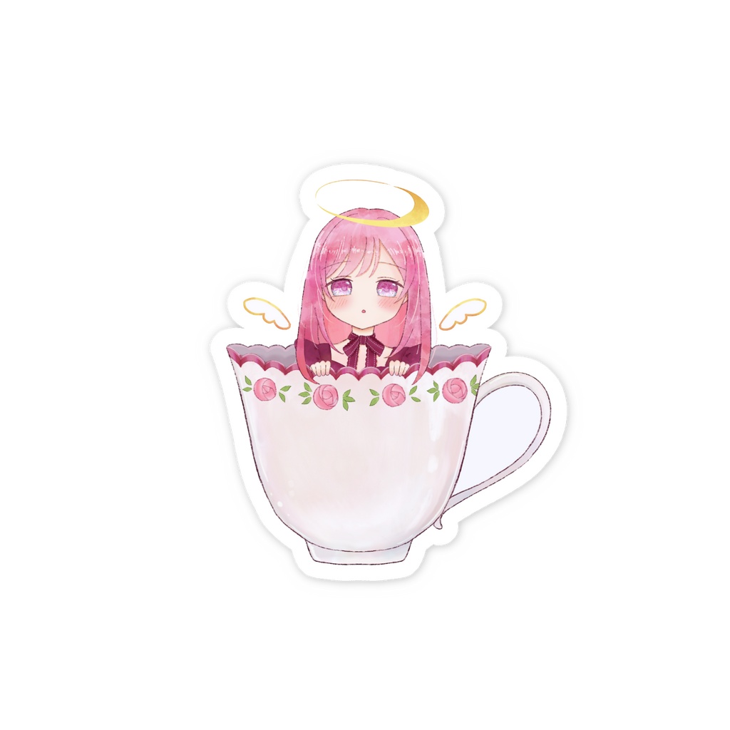 天使ちゃんティーカップステッカー