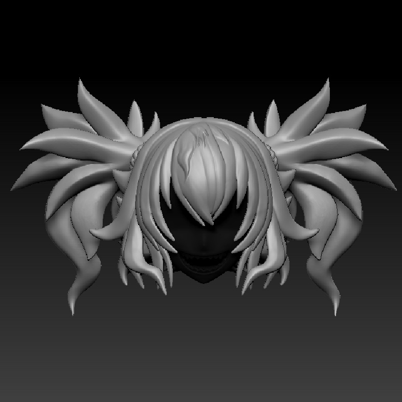 朱羅 & BK汎用ツインテール髪パーツ 二種類含 狐耳& 狐耳なし - (A式)