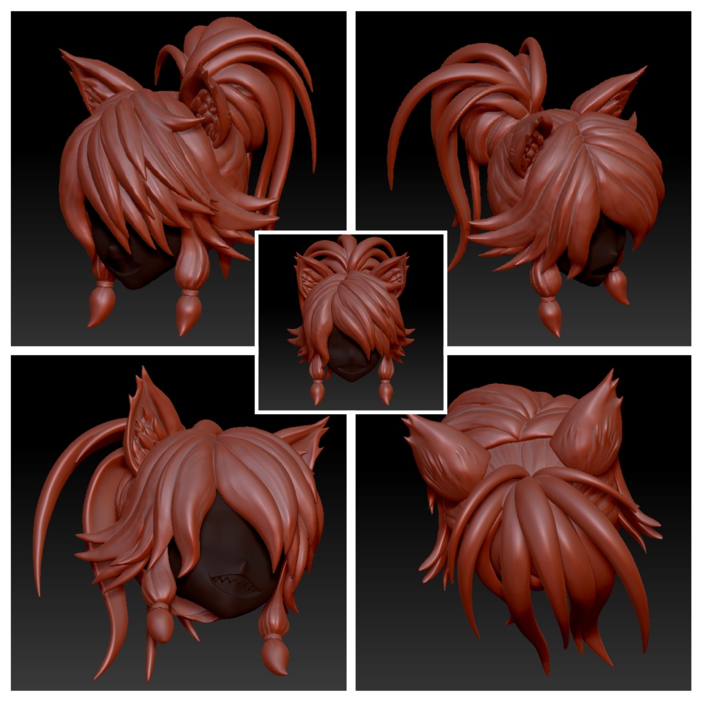 朱羅專用 髪パーツVol.2 神秘style 含 猫耳 (L)