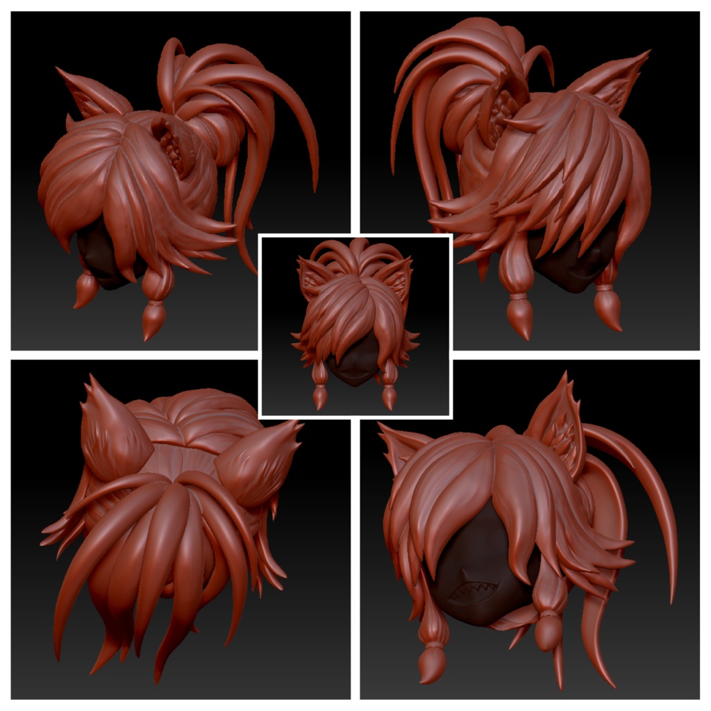 朱羅專用 髪パーツVol.2 神秘style 含 猫耳 (R)