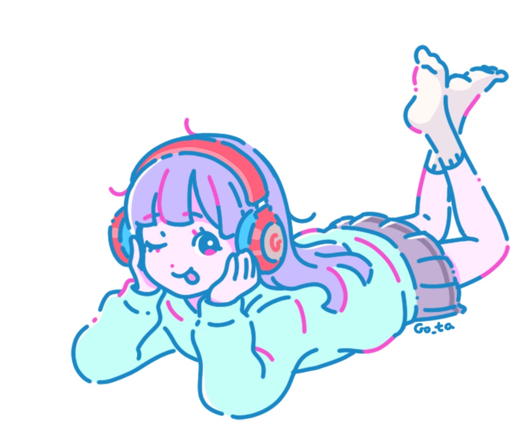 ねころがり娘 イケてるアクリルキーホルダー