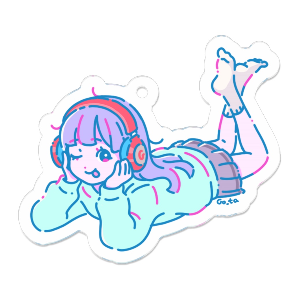 ねころがり娘 イケてるアクリルキーホルダー