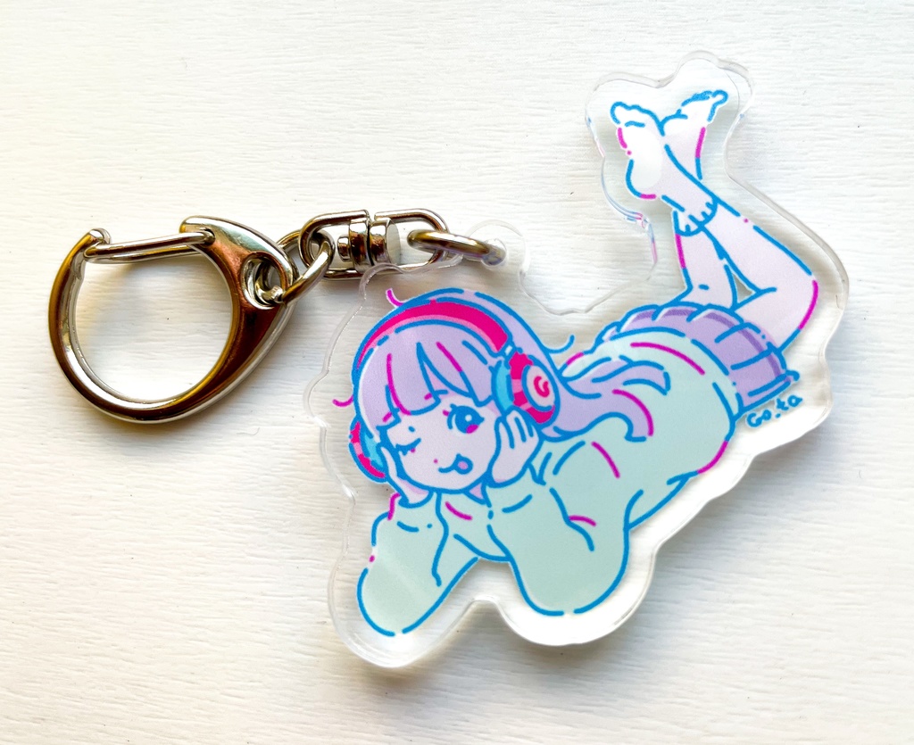 ねころがり娘　イケてるアクリルキーホルダー