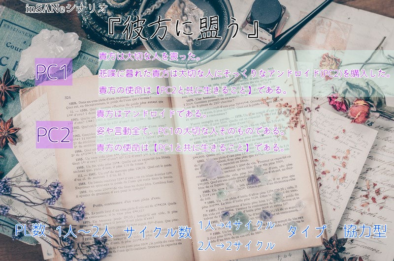 インセインシナリオ集『さくっとゆったり数時間で遊ぶシナリオ集2』