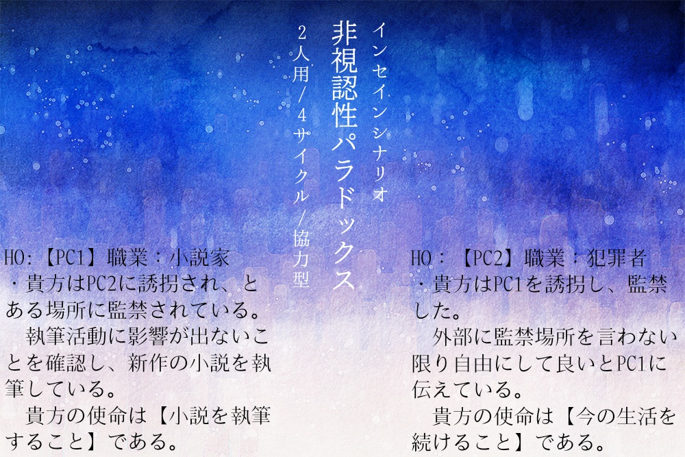 インセインシナリオ集『監禁箱庭』