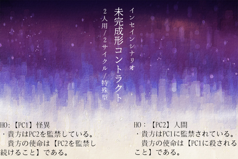 インセインシナリオ集『監禁箱庭』