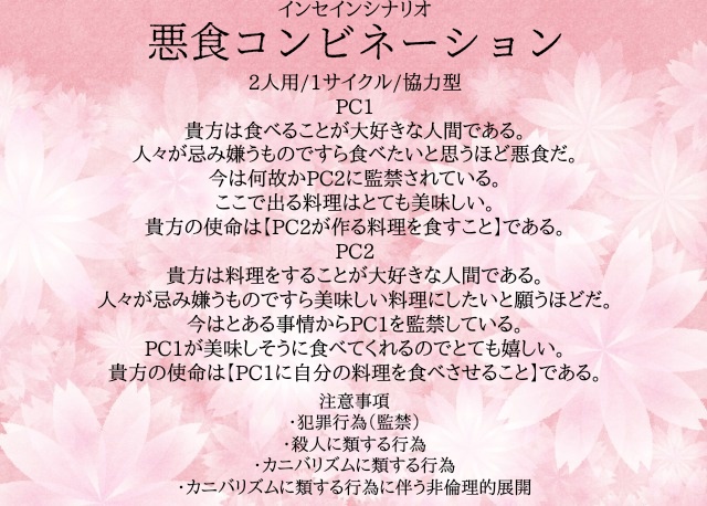 インセインシナリオ集『監禁箱庭Ⅱ』