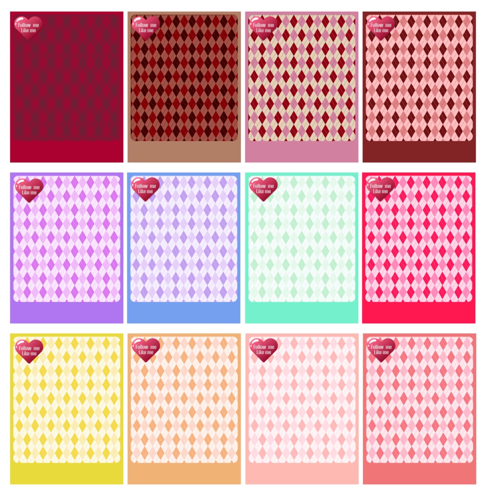 バレンタイン素材全12色|おはVやフォロー祭りに最適|Vtuber・活動者様用