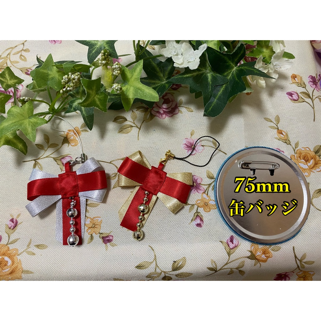 リボンティアーズ 赤 ストラップ イヤリング