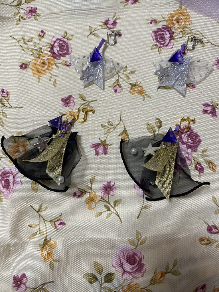 チュールトライアングルレジン 紫