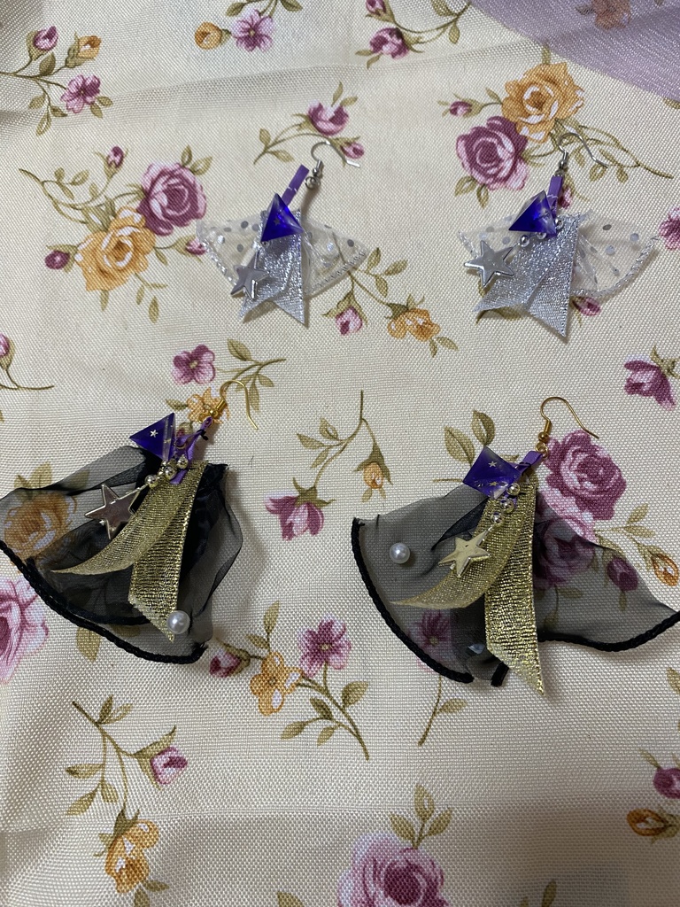 チュールトライアングルレジン 紫