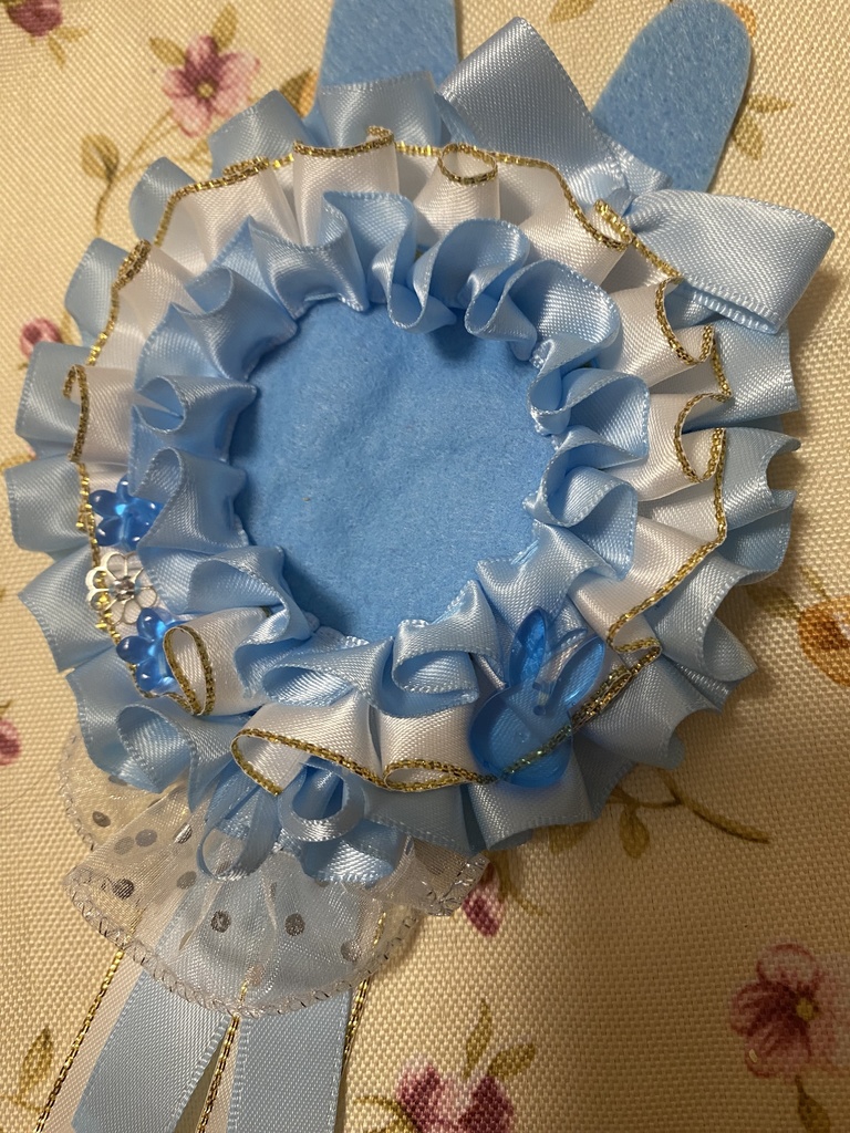 つながるウサミミロゼット 水色