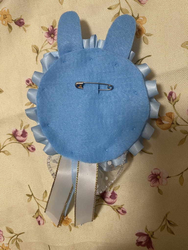 つながるウサミミロゼット 水色