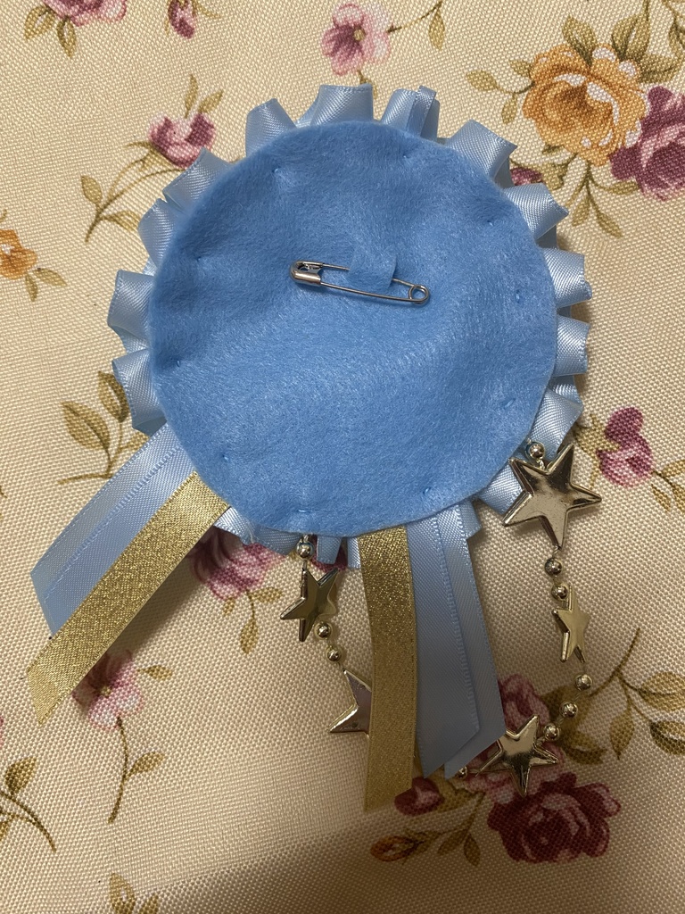 シューティングスター ロゼット 缶バッジ 水色