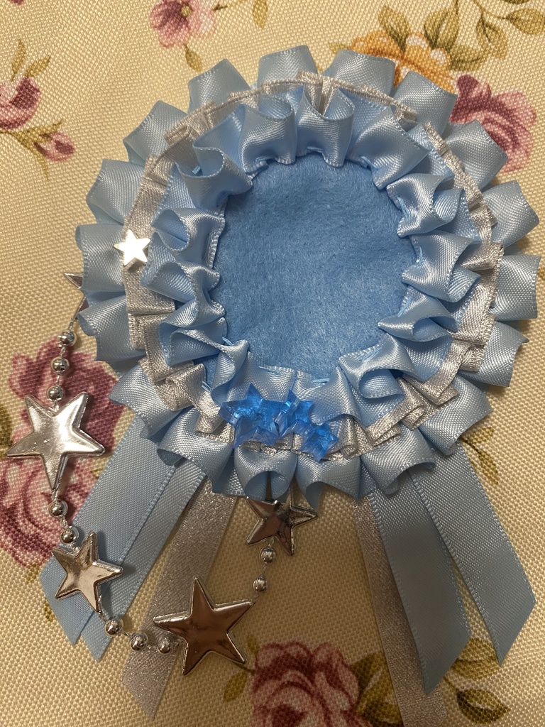 シューティングスター ロゼット 缶バッジ 水色