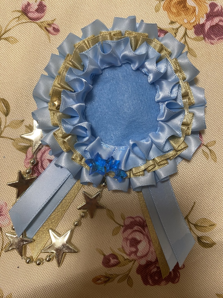 シューティングスター ロゼット 缶バッジ 水色