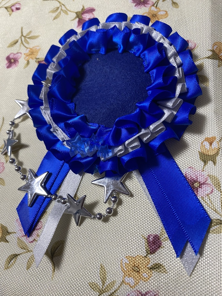 シューティングスター ロゼット 缶バッジ 青