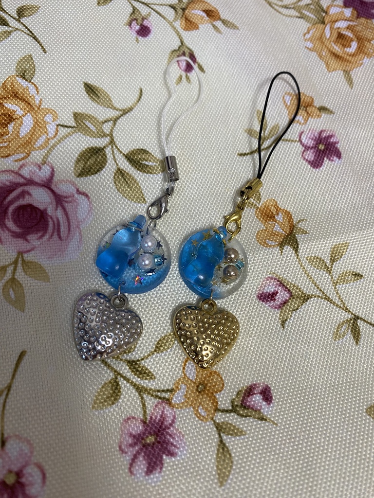 ドリンクミー ストラップ イヤリング ピアス 水色