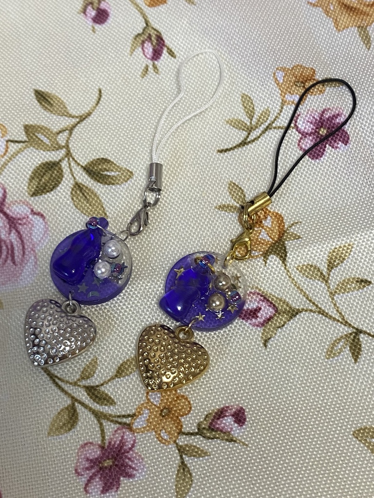 ドリンクミー ストラップ イヤリング ピアス 紫