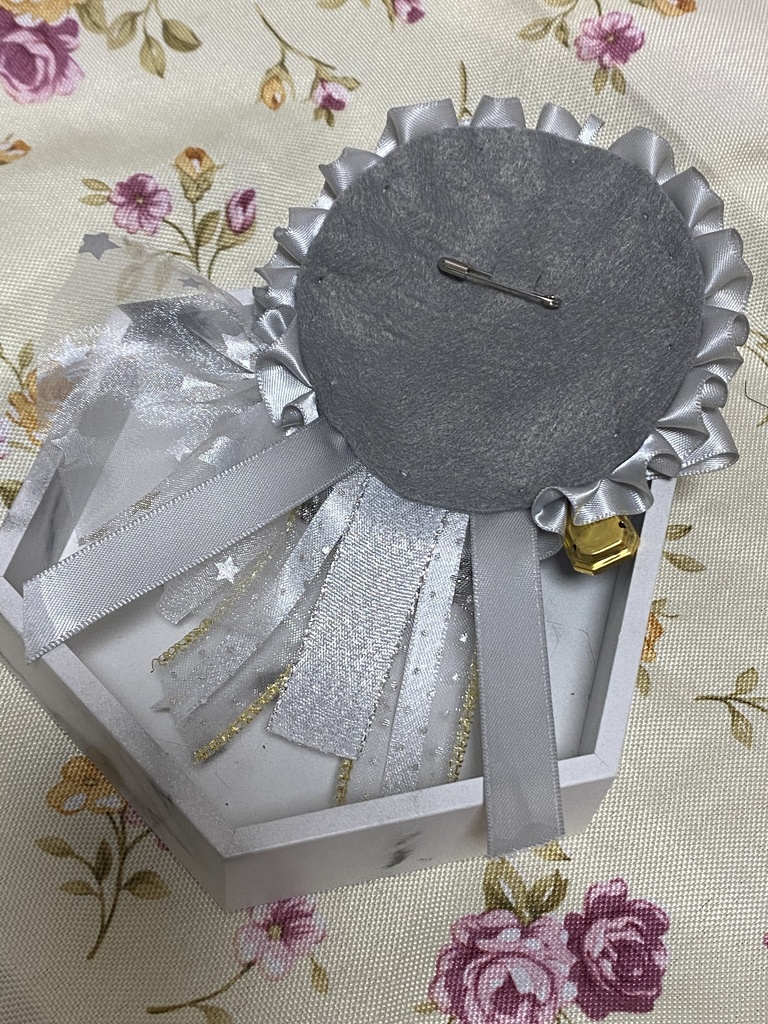 スチーム風 ロゼット 缶バッジ 灰