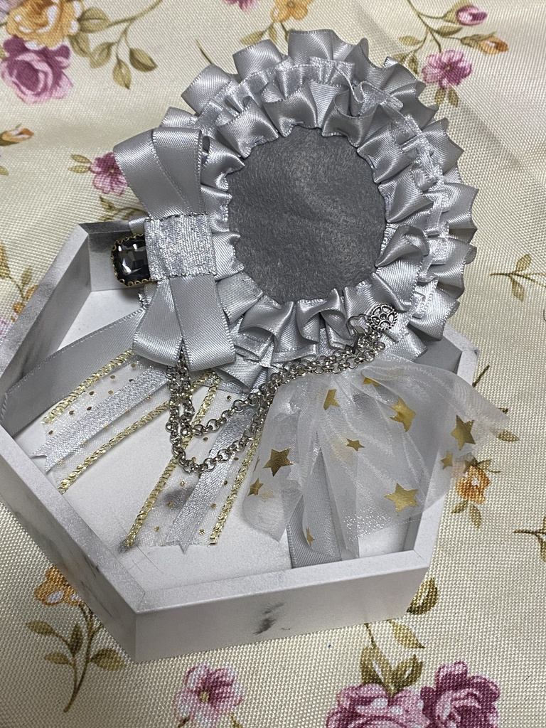 スチーム風 ロゼット 缶バッジ 灰