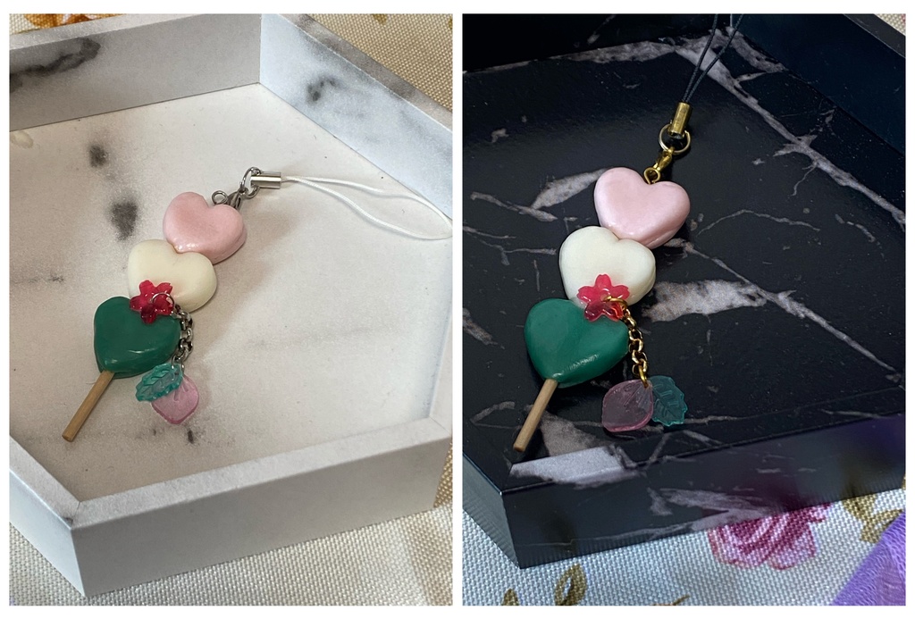 ハート三色団子 アンブレラマーカー ストラップ 赤