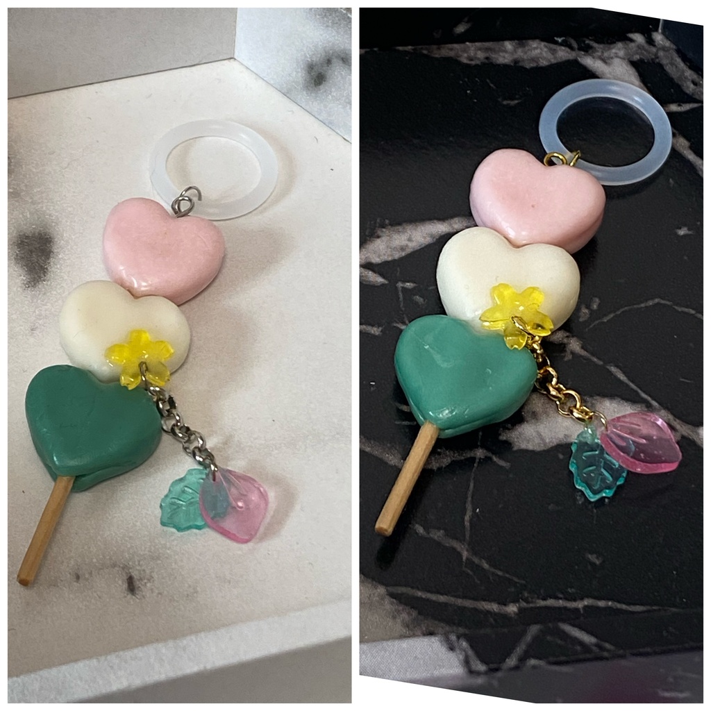 ハート三色団子 アンブレラマーカー ストラップ 黄色